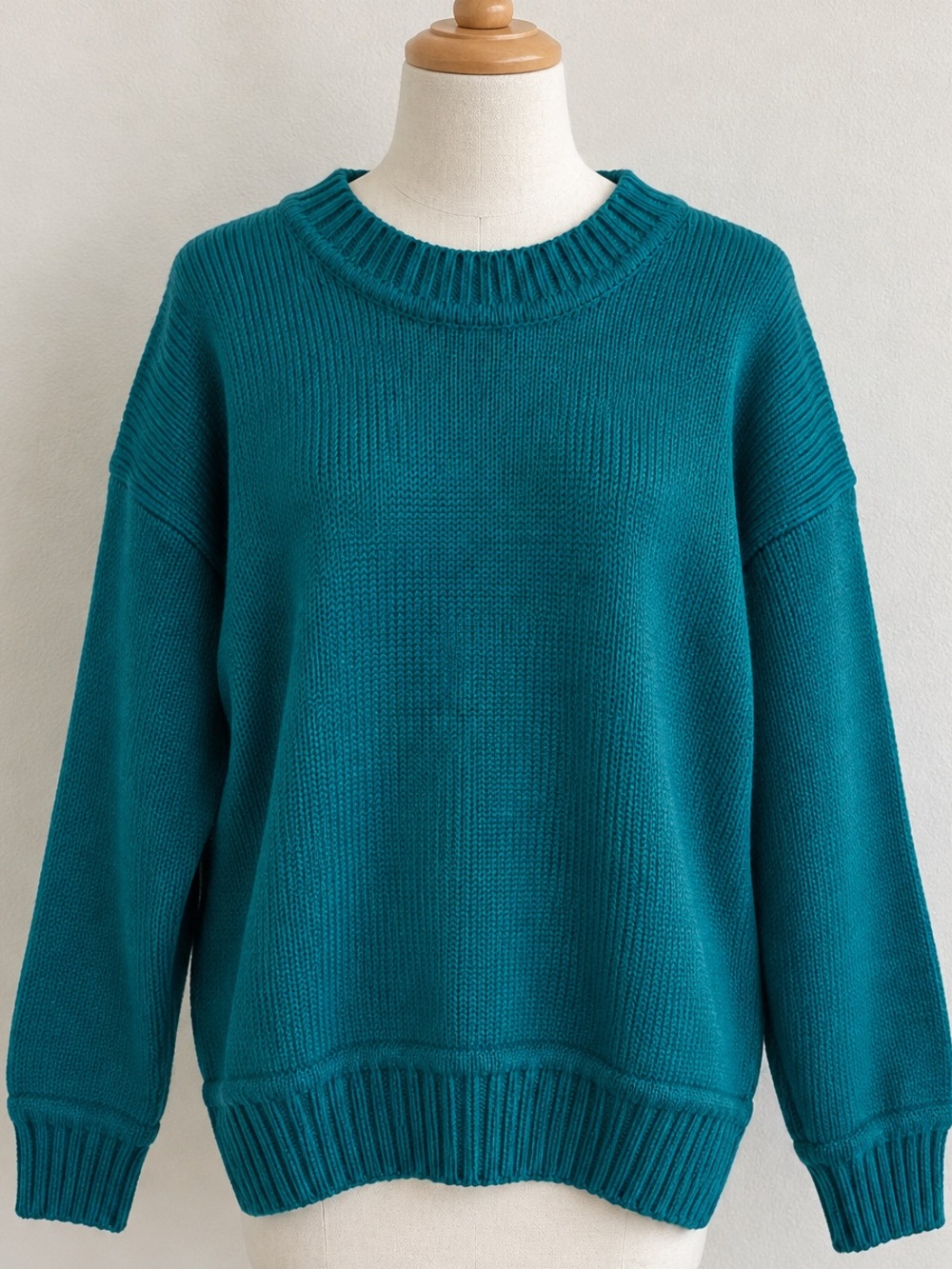Gap Clothing Co Teal 100% Wool Knit Women’s Sweater L Hong Kong Vintage 80s